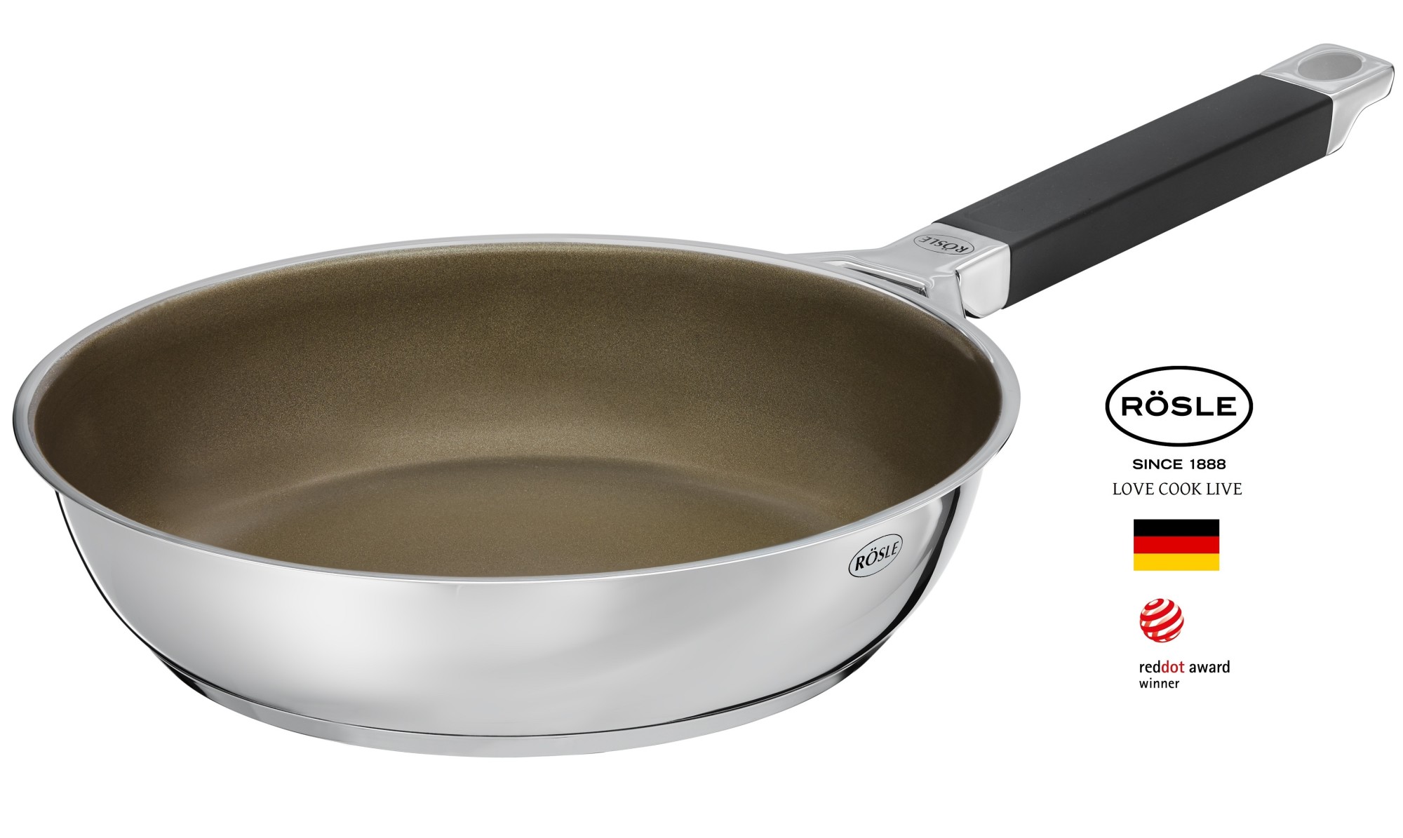 Rosle Tigaie Profesionala Neaderenta Din Otel Inoxidabil 18 10 Silence 28cm Inductie Chefmania Ro
