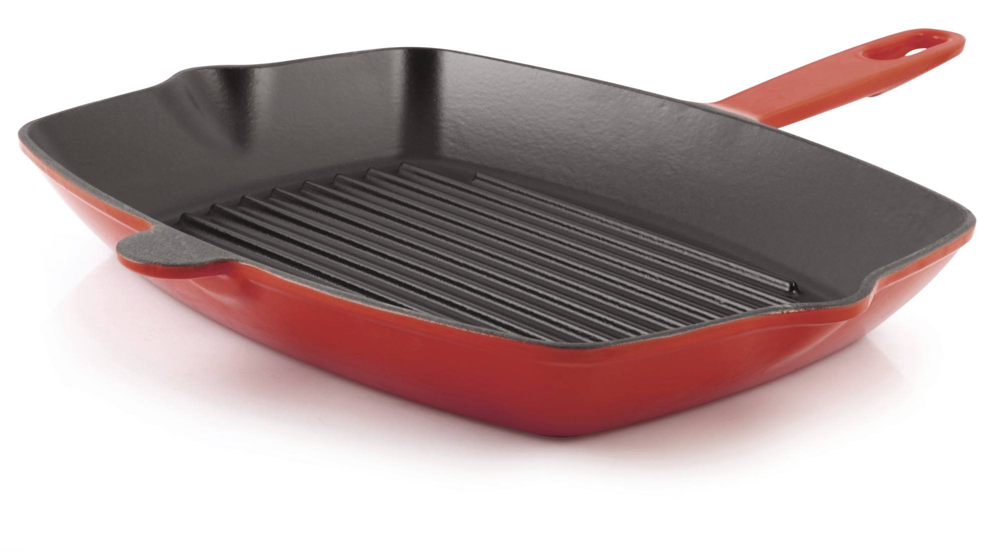 Set Promotional Silver Grill De Fonta 32x26cm Cratita De Fonta Cu Capac 26cm Tigaie De Fonta 24cm Rosu Chefmania Ro