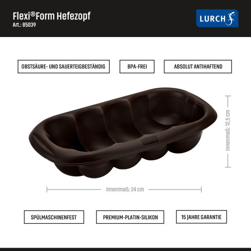 LURCH FLEXI-FORM: TAVA DE COPT din Silicon "Platinum", pentru impletituri PAINE , Cozonaci, 24.5 cm