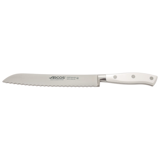 Set Promotional ARCOS "RIVIERA BLANC": Cutitul Bucatarului 200mm, Cutit Santoku 180mm, Cutit de Paine 200mm, Cutit de Bucatarie 150mm, Cutit de decojit 100mm