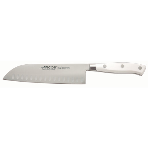 Set Promotional ARCOS "RIVIERA BLANC": Cutitul Bucatarului 200mm, Cutit Santoku 180mm, Cutit de Paine 200mm, Cutit de Bucatarie 150mm, Cutit de decojit 100mm