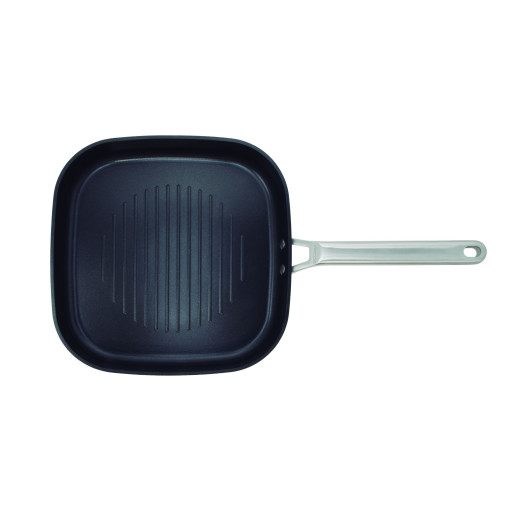 Grill PROFESIONAL antiaderent FARA PFOA, inclusiv INDUCTIE, ARCOS "Samoa", aluminiu forjat + Otel Inox, 6 straturi, 28x28cm 