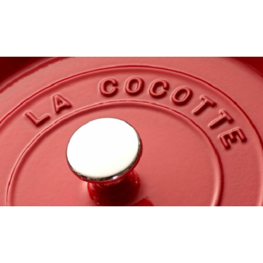 Cratita de fonta STAUB "La Cocotte" + Cadou: Accesoriu pentru fierbere la aburi, (26cm, Rosie)