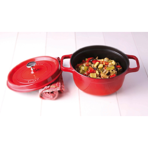 Cratita de fonta STAUB "La Cocotte" + Cadou: Accesoriu pentru fierbere la aburi, (26cm, Gri)