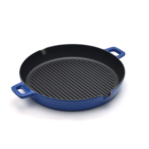 Grill rotund de fonta SILVER 30cm, Albastru