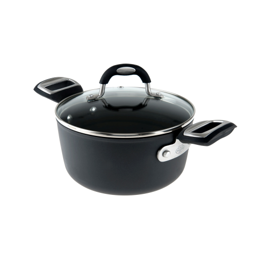 Set Promotional Tigaie+Cratita, Neaderente (fara PFOA), cu Capac sticla termorezistenta, 10 ANI GARANTIE, Ballarini "Taormina", 24/24cm, baza TITAN, inclusiv INDUCTIE