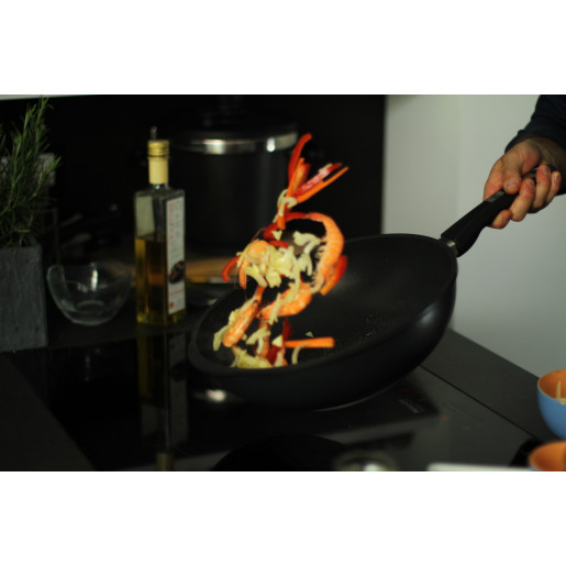 WOK 32cm, neaderent, 9mm grosime, AMT Gastroguss (prod. Germania), inaltime 11cm, 3litri