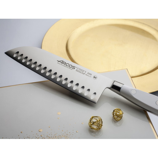 Set Promotional ARCOS "RIVIERA BLANC": Cutitul Bucatarului 200mm, Cutit Santoku 180mm, Cutit de Paine 200mm, Cutit de Bucatarie 150mm, Cutit de decojit 100mm