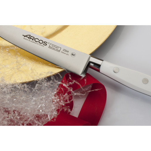 Set Promotional ARCOS "RIVIERA BLANC": Cutitul Bucatarului 200mm, Cutit Santoku 180mm, Cutit de Paine 200mm, Cutit de Bucatarie 150mm, Cutit de decojit 100mm