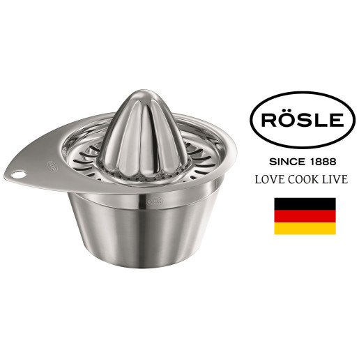 RÖSLE Presa pentru Lamai, Mare, Solida, 0.5litri, diametru 18cm, din Otel Inoxidabil 18/10, 20 ANI GARANTIE
