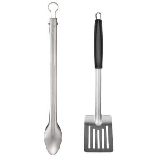 Set Ustensile Grill LURCH (Germania), Otel  Inoxidabil solid, Cleste Lung cu Mecanism blocare, 30.5cm + Paleta, 37cm 