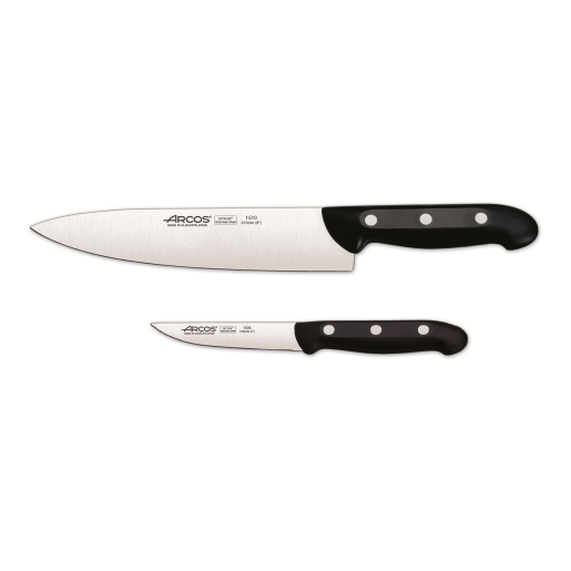 Set Promotie ARCOS Maitre 2 piese: Cutitul Bucatarului 215mm+ Cutit pentru Legume si Fructe 105mm