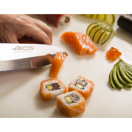 Set Promotional ARCOS "RIVIERA BLANC": Cutitul Bucatarului 200mm, Cutit Santoku 180mm, Cutit de Paine 200mm, Cutit de Bucatarie 150mm, Cutit de decojit 100mm