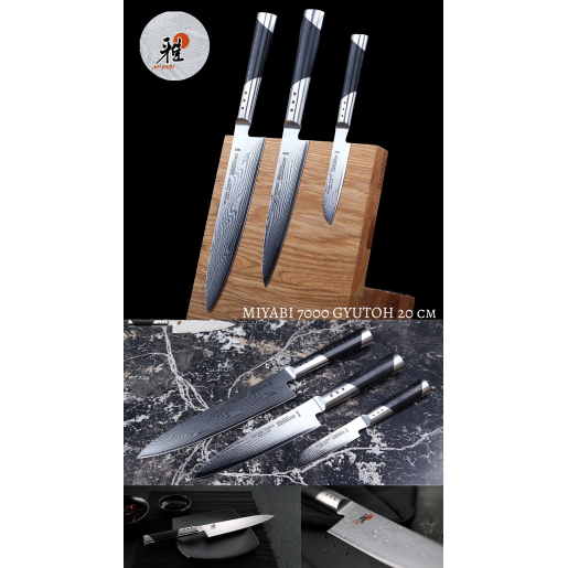 Cutit GYUTOH (Cutitul Bucatarului) MIYABI 7000D, 20cm