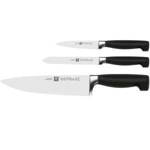 Promotie Set ZWILLING**** Vier Sterne : Cutitul Bucatarului 200mm + Cutit Universal 130mm + Cutit de Decojit 100mm