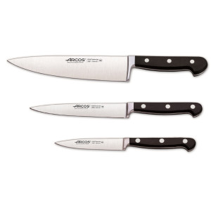 Set Promotional ARCOS "CLASICA": Cutitul Bucatarului 21cm, Cutit de Fileuri 16cm, Cutit de Decojit 10cm