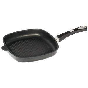 Tigaie GRILL Inductie, Neaderenta, 9mm grosime, AMT Gastroguss (prod. Germania), patrata 26x26x4cm