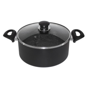 Cratita cu Capac, INDUCTIE, NEADERENTA (fara PFOA), BALLARINI "BOLOGNA GRANITIUM" 5 ani Garantie, 24cm