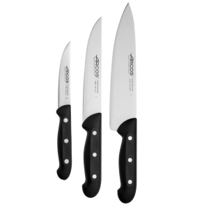 Set Promotie ARCOS Maitre 3 piese: Cutitul Bucatarului 215mm+ Cutit de Bucatarie 180mm+ Cutit pentru Legume si Fructe 105mm