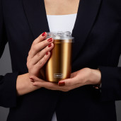 Cana Termos pt  Cafea  LURCH (Germania), oțel inoxidabil, roz auriu, cu capac transparent, 0,3l