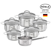 RÖSLE Set Oale 11 piese cu Capace, Otel Inoxidabil 18/10  "Exquisite"