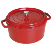 Cratita de fonta STAUB "La Cocotte" + Cadou: Accesoriu pentru fierbere la aburi, (26cm, Rosie)