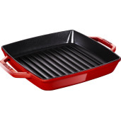 Grill de fonta STAUB 28cm (rosu)