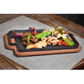 Plita GRILL din fonta SILVER 21x37cm, suport inclus