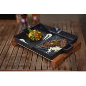 Tava fonta Semi-GRILL SILVER 26x32cm (suport inclus)