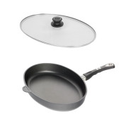 SET PROMO "AMT Gastroguss" :Tigaie de PESTE, Inductie, Neaderenta, 9mm grosime 41x27cm + CAPAC din sticla termorezistenta  (prod. Germania), 41 x 27 cm