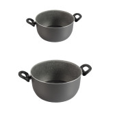  Set promotie BALLARINI Lucca Cratite ANTIADERENTE fara PFOA, cu particule minerale, 2 piese: 20cm, 28cm