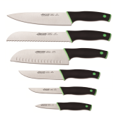 Set Promotie ARCOS Duo 6 piese: Cutitul Bucatarului 200mm+ Cutit de Paine 200mm+ Cutit Santoku 180mm+ Cutit de Bucatarie 150mm+ Cutit pentru Legume si Fructe 110mm+ Cutit pentru Decojit 83mm