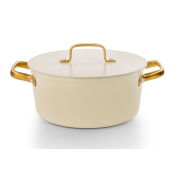 Cratita CERAMICA NEADERENTA FARA PFOA/PTFE, inclusiv INDUCTIE, ARCOS "Samoa Iconic", aluminiu forjat + Otel Inox, beige, 24cm 